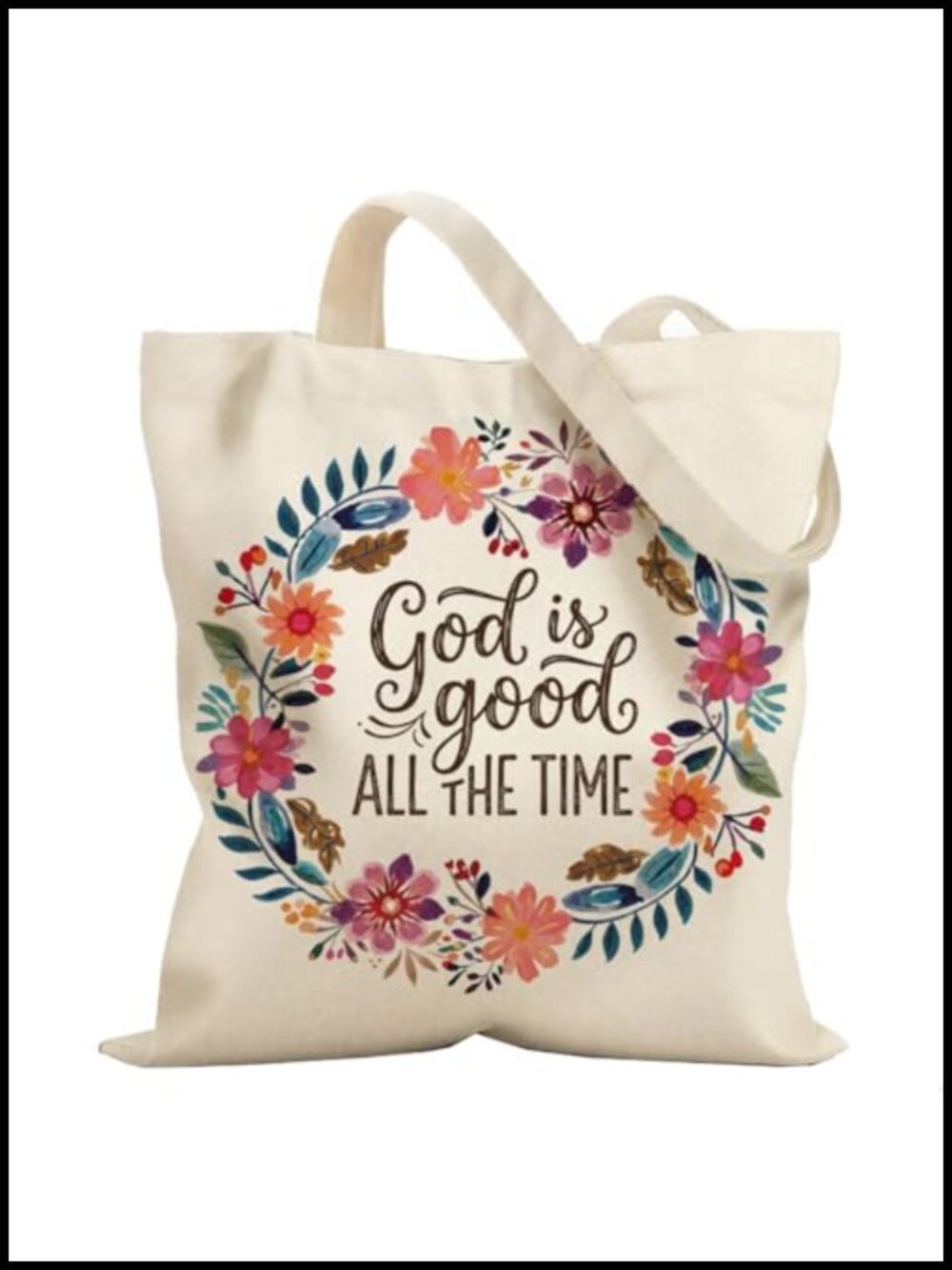 Bible Verse Canvas Tote Bag Reusable Shopping Beach Grocery